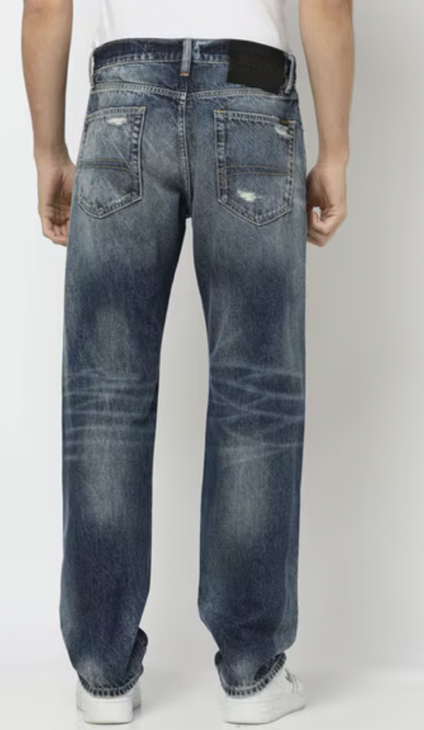 Naruto Heavy Distressed Mid Blue Straight Fit Jeans 3.8 - Image 2